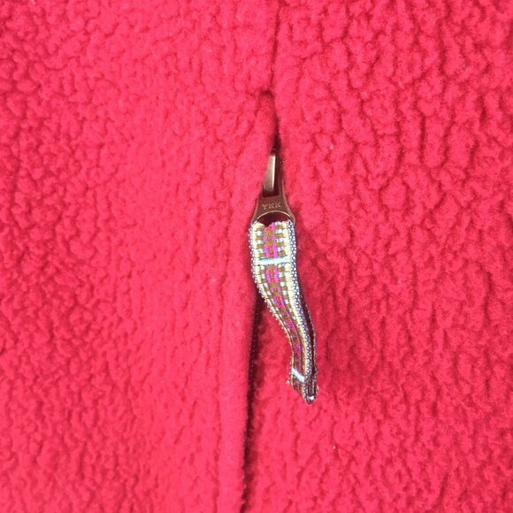 L L Bean Fuzzy 1/4 Zip Pullover Pink Sweater Size M - Picture 3 of 9